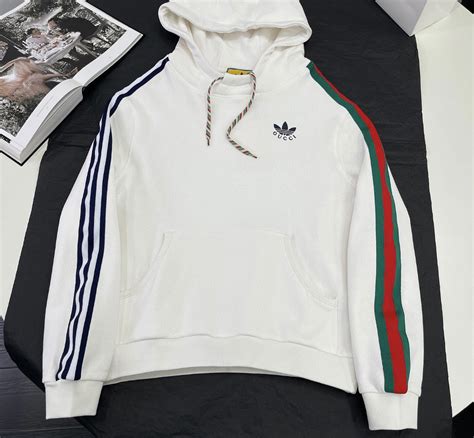 gucci adidas hoodie white|Gucci oversized hoodie.